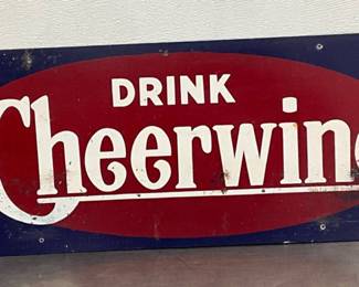48″ x 11″ Metal Double-Sided “Drink Cheerwine” Advertising Sign
