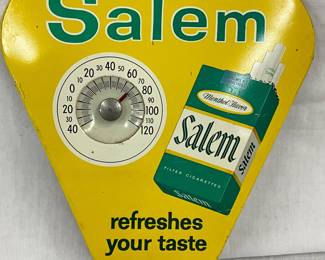 Vintage 9 x 9 1/2″ Salem Thermometer Advertising Sign