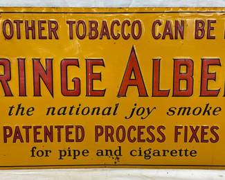 Emb. Prince Albert Tobacco Tin Advertising Sign, 24″ x 12″
