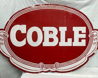 Embossed Metal Coble Dairy Sign, 1975, 47 x 31 1/2 Inches