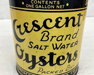 Crescent Brand Salt Water Oysters One-Gallon Tin Can