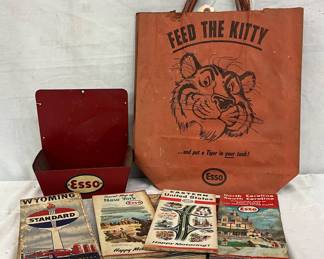3 Esso Advertising Bags, Map Display