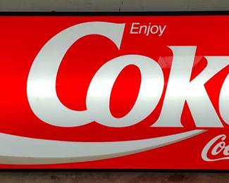 76×28 Coca-Cola Plastic Light-Up Advertising Sign