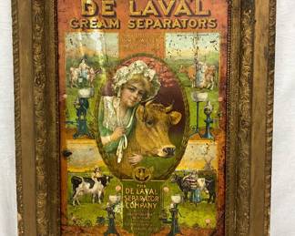 Early Tin Litho De Laval Cream Separators, 20 x 31 Inches