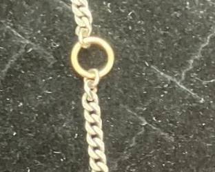 925 Sterling Silver With 14k Gold Circle 7 Bracelet AAA1769ER