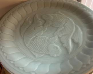 "Fish" Plates....soft moss green!