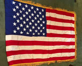 Beautiful American Flag with Gold Trim