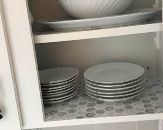 Silver rimmed china set 