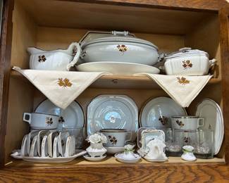 Iron Stone “Tea Leaf” collection— over 200  pieces to choose from many styles and patterns.