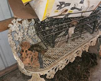 One of many cast outdoor furniture