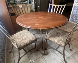 Metal/Wood Kitchen Table and Chairs