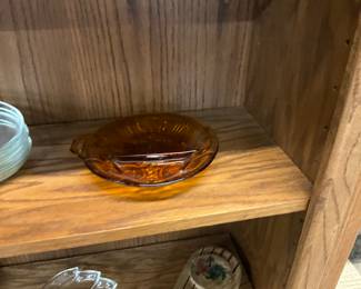 Amber Indiana Glass Divided Dish