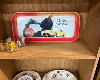 Coca Cola Tray - Anchor Hocking Traffic Sign Shot Glasses