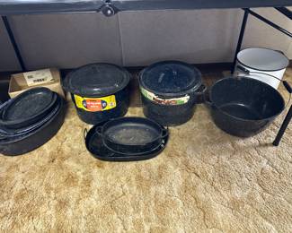 Lots and lots of black enamelware!