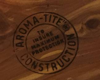 Just leaving Cedar chest is in excellent condition with aroma-tite construction! No pesky moths are going to get into this chest!