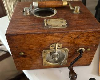 This is absolutely something you do not see everyday at an estate sale! This is a 19th century homing pigeon timer clock box. It’s a Constateur Plasschaert Freres from Belgium.