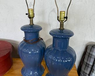 A pair of nice blue lamps
