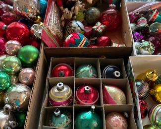 The Box at the top has great little vontage items. The box of ornaments are primarily all Polish!