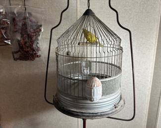 Tweety Bird would LOVE this set up! A classic vintage bird cage and stand!