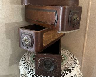 Here is a close up of the old Singer Sewing Machine Drawers!