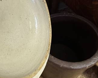 The brown one with the lid is very good condition also