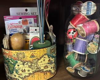 Lots of vintage sewing items also