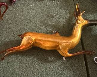 A beautiful mercury, glass, gold reindeer