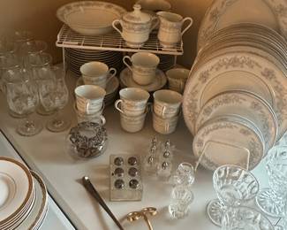 Not only do we have China we also have table accessories like the dozen individual salts you can see there at the center of the picture