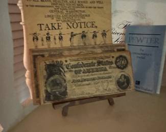 Here are some examples of confederate money they are reproductions