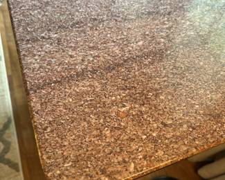 The marble is a gray tan pink