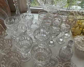 Clear, cut, glass and crystal