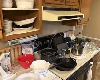 We have some great Pyrex, some great corning, ware, cast-iron and more