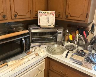 There’s a great microwave and an excellent toaster oven and more