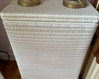 Here’s a nice white wicker hamper basket