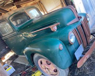 1945 FORD 1 1/2 ton grain bed truck
100 hp flathead engine
complete restoration 30 years ago truck has been sitting for about 10 years
I have the enging running changed oil & filter needs some TLC to get going again
brake repair, clean fuel system, check & repair cooling system (water tubes leaking)
4 new tires 2 old
converted to 12 volt system
bed floor replaced some side walls need work grain hatch on left side of bed rear swing doors rebuilt