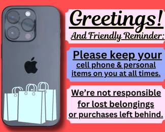 Dont forget your items