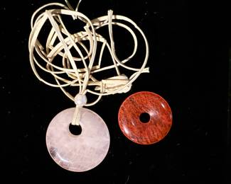 Rose Quartz and Strawberry Quartz Pendants