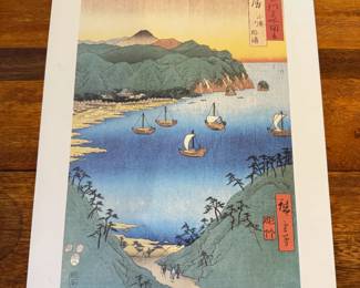 Artist Utagawa Hiroshige (1797-1858) | Unframed Woodblock Print | "Bay at Awa Province" - 1853.