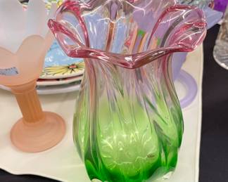 Varigated Color Glass Vase