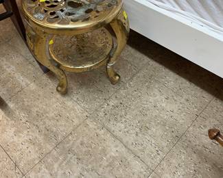 Brass Lamp/Plant Table