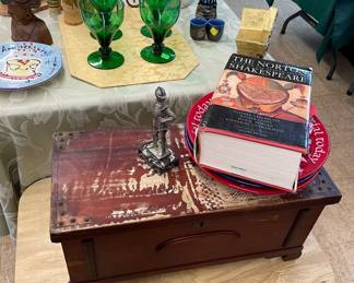 Mahogany Ches, Rattan End Table
