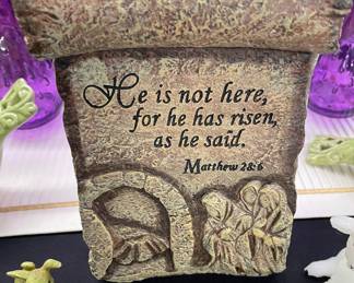 Plaque "He is not here, for he has risen, as he said.  Matt 28:6