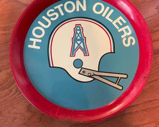 Houston Oilers metal platter