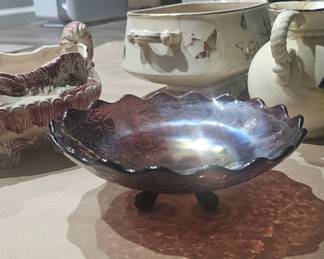 Carnival glass bowl
