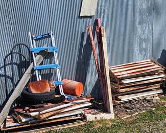 Old grocery store steel shelving