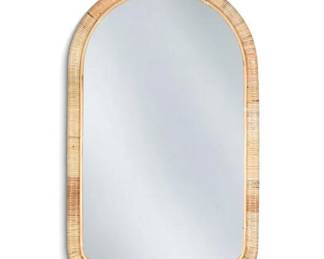 [NIB] Quince Rattan Arched Top Mirror | Quince "Brienne" contemporary arch top wall mirror with textural rattan frame. - h. 38 x w. 24 x d. 1 in
