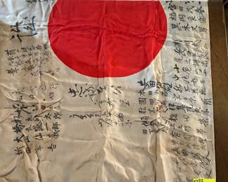WWII JAPANESE GOOD LUCK FLAG -BLOOD STAINED