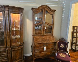 Drexel China Display Cabinet, Drexel Secretary Hutch 
