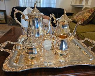 Wm. Rogers Silver-plate Tea Set with Tray