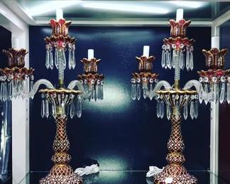 Antique Crystal Candle Sticks Lamps Orlando Estate Auction
